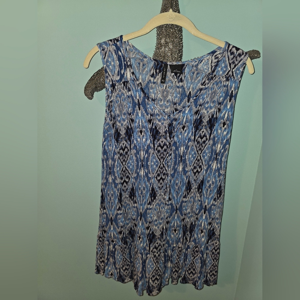new directions Blue & Navy Printed Midi Dress